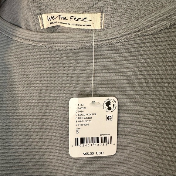 Free People Total Eclipse Pullover NWT Oversized SMALL in Cold Winter Gray - Picture 4 of 8